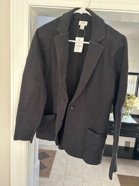 NWT J. Crew Factory women’s Black Knit Single-Button Blazer